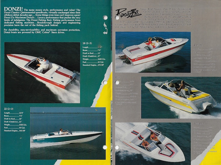 Donzi 1989 Abbreviated Brochure – SailInfo I boatbrochure.com