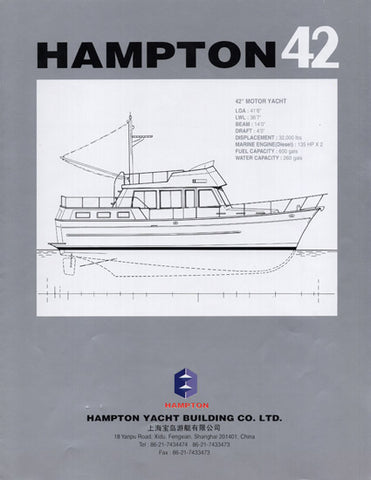 Hampton 42 Trawler Brochure