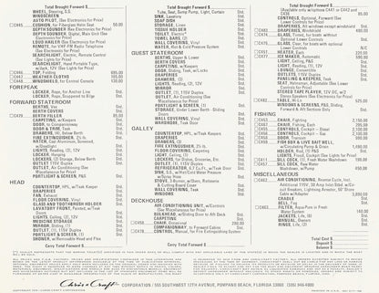 Chris Craft Commander 36 Tournament Fisherman Specification Brochure