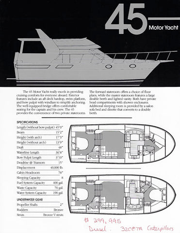 Carver Californian 45 Motor Yacht Specification Brochure