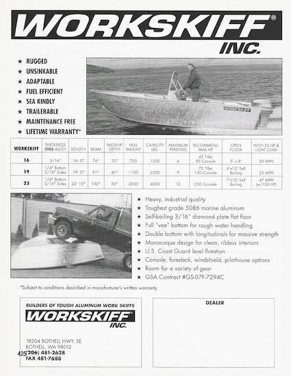 Workskiff 1990s Brochure