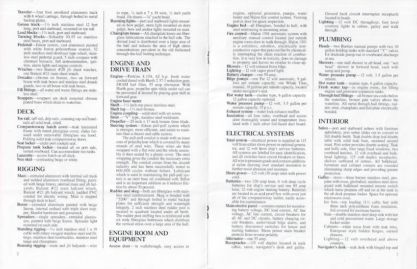Gulfstar 44 Mark II Specification Brochure
