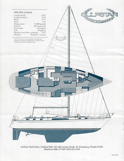 Gulfstar 44 Mark II Specification Brochure