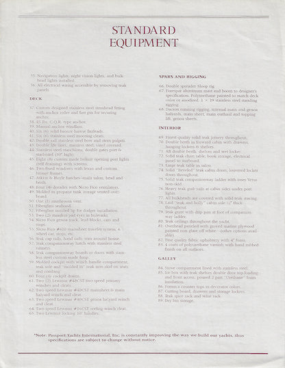 Passport 37 Specification Brochure