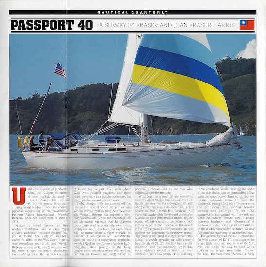 Passport 40 Nautical Quarterly Magazine Reprint Brochure