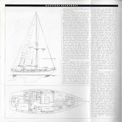 Passport 40 Nautical Quarterly Magazine Reprint Brochure