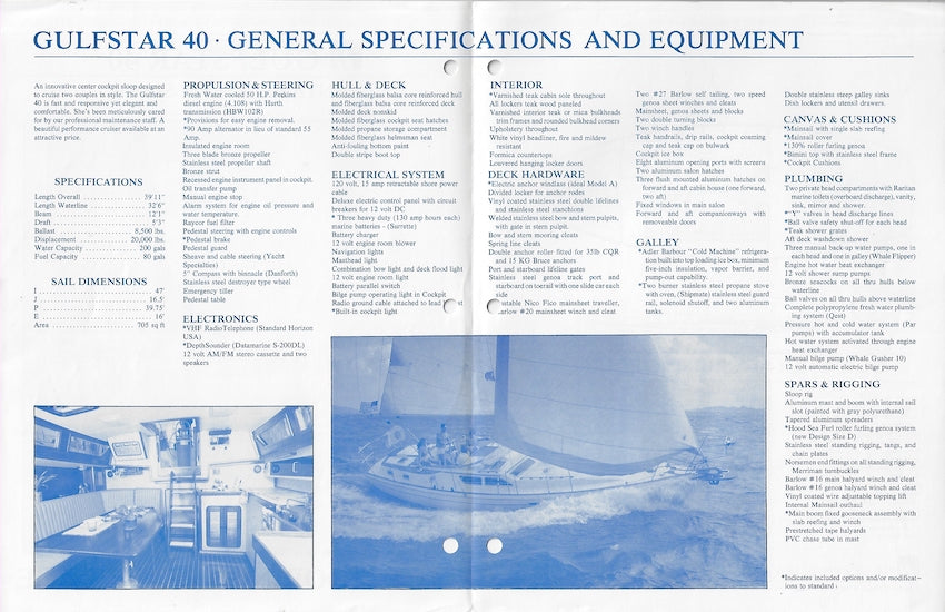 Gulfstar Moorings 40 Brochure