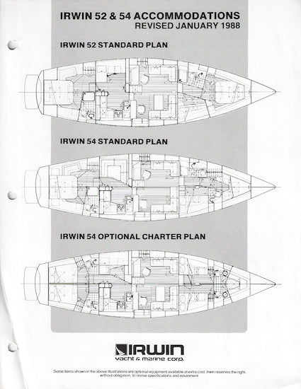 Irwin 52/54 Interior Arrangement Brochure