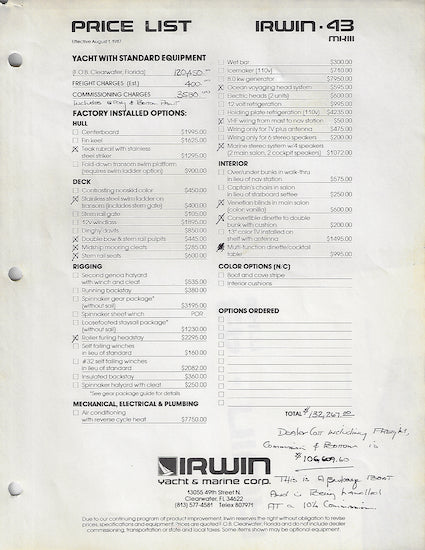 Irwin 43 Mark III Brochure