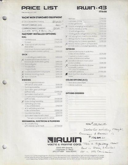 Irwin 43 Mark III Brochure