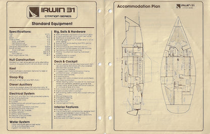 Irwin Citation 31 Specification Brochure