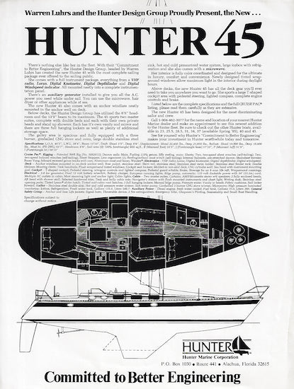 Hunter 45 Legend Specification Brochure