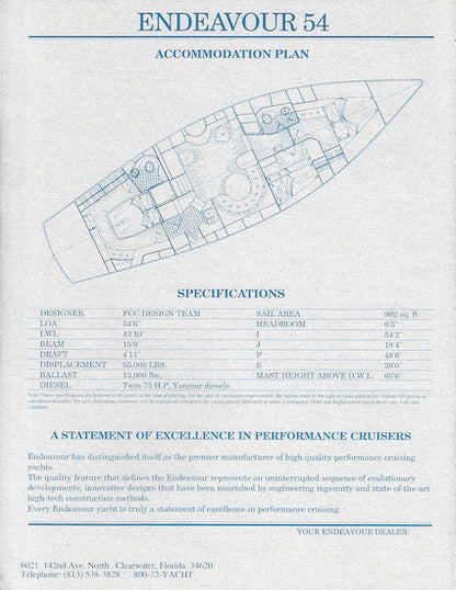 Endeavour 54 Specification Brochure