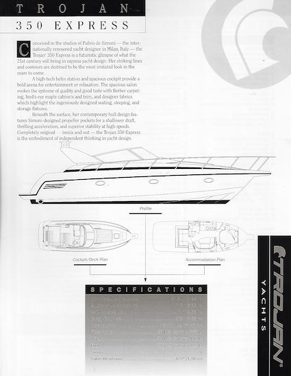 Trojan 350 Express Specification Brochure (1995)