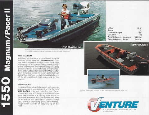 Venture 1550 Magnum / Pacer II Brochure