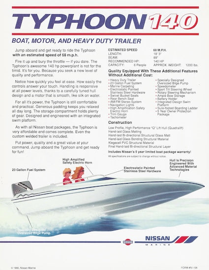 Nissan Typhoon 140 Brochure