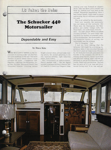 Schucker 440 Motorsailer Magazine Reprint Brochure