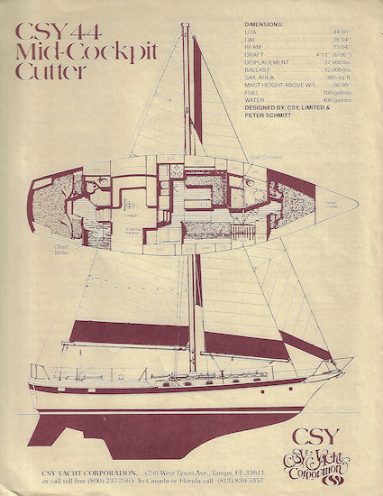 CSY 44 Mid-Cockpit Cutter Specification Brochure