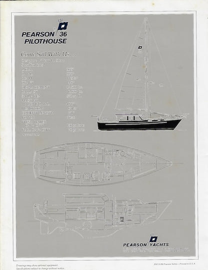 Pearson 36 Pilothouse Poster Brochure