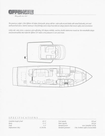 Offshore 48 Sedan Motoryacht Specification Brochure