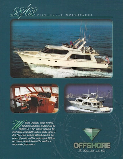 Offshore 58/62 Pilothouse Motoryacht Specification Brochure