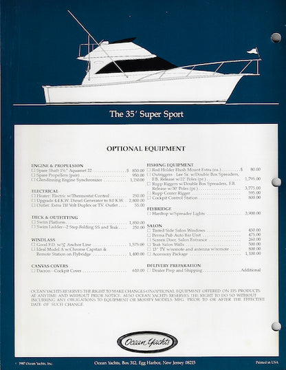 Ocean 35 Super Sport Brochure