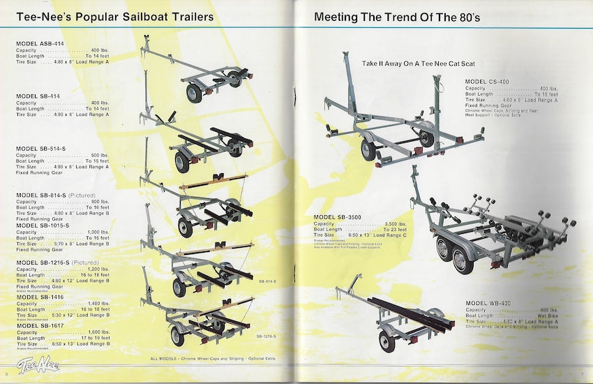 Tee Nee 1980 Boat Trailer Brochure