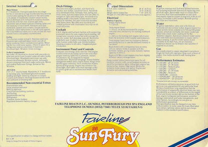Fairline Sun Fury Brochure