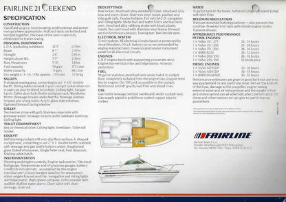 Fairline Weekend 21 Brochure