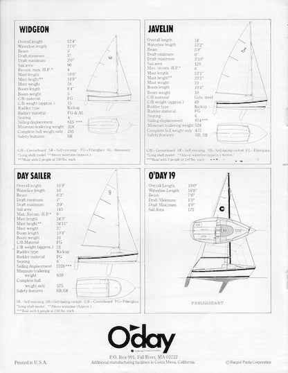 O'Day 1979 Daysailers Brochure
