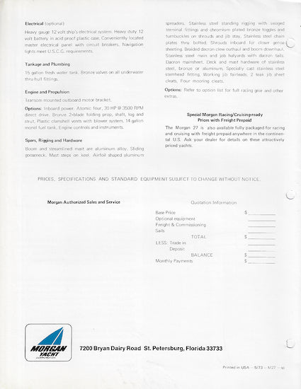 Morgan 27 Brochure Package