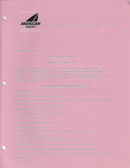 Morgan 27 Brochure Package