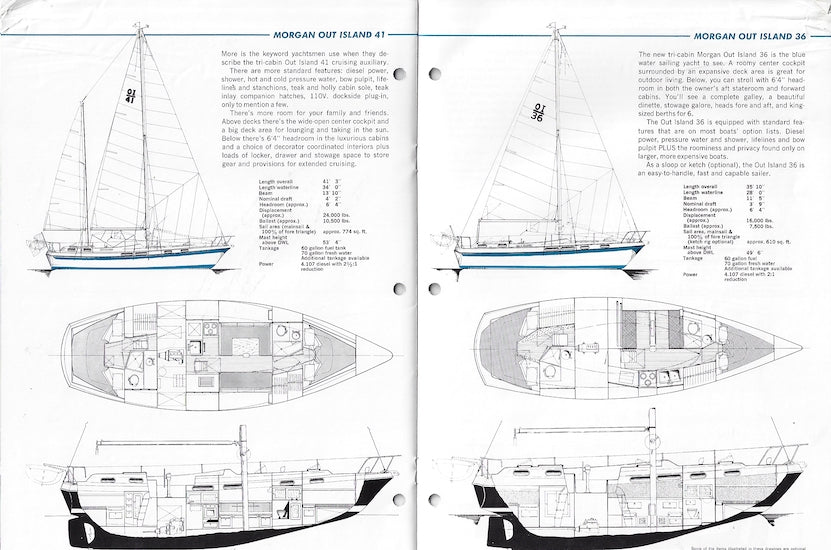 Morgan 41 Out Island Motorboating & Sailing Magazine Reprint Brochure