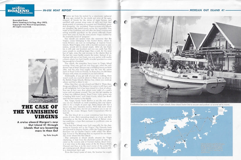 Morgan 41 Out Island Motorboating & Sailing Magazine Reprint Brochure