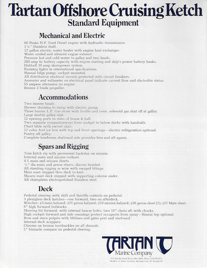 Tartan Offshore 40 Cruising Ketch Launch Brochure