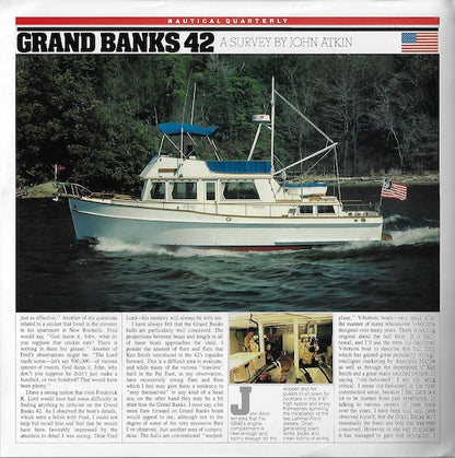 Grand Banks 42 Nautical Quarterly Magazine Reprint Brochure