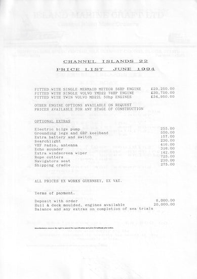 Channel Island 22 Brochure