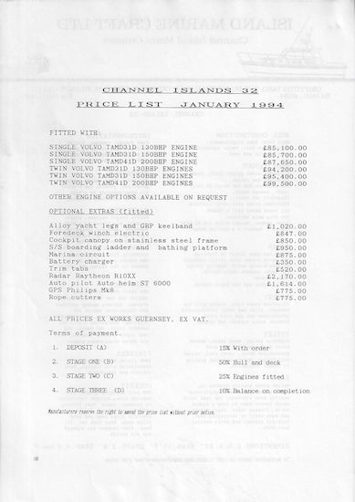 Channel Island 32 Brochure
