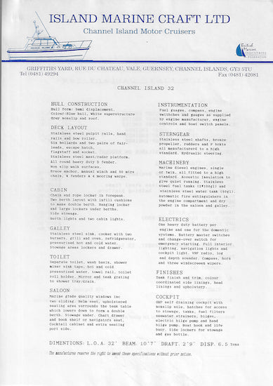 Channel Island 32 Brochure
