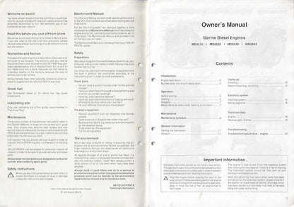 Volvo Inboard Marine Diesel Owner's Manual