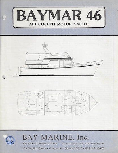 Baymar 46 Aft Cabin Motor Yacht Specification Brochure