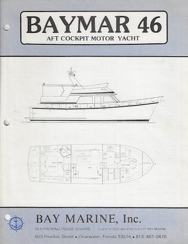 Baymar 46 Aft Cabin Motor Yacht Specification Brochure
