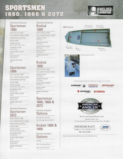 Smoker Craft American Angler Sportsman & Kodiak Brochure