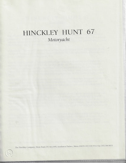 Hinckley Hunt 67 Motoryacht Study Package