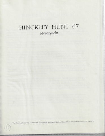 Hinckley Hunt 67 Motoryacht Study Package