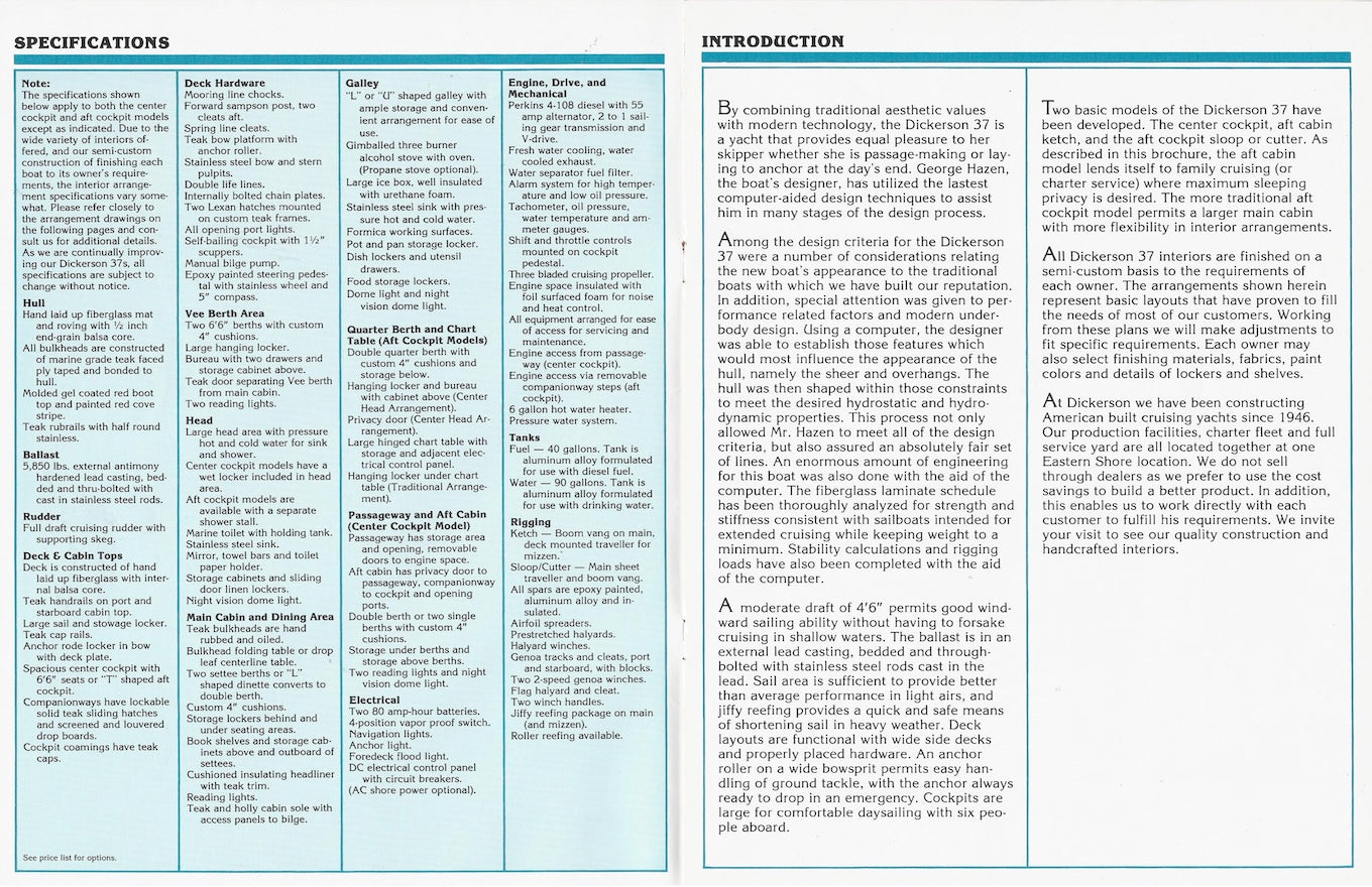 Dickerson 37 Digital Specification Brochure