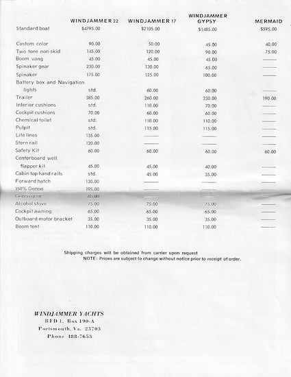 Windjammer Yachts Brochure