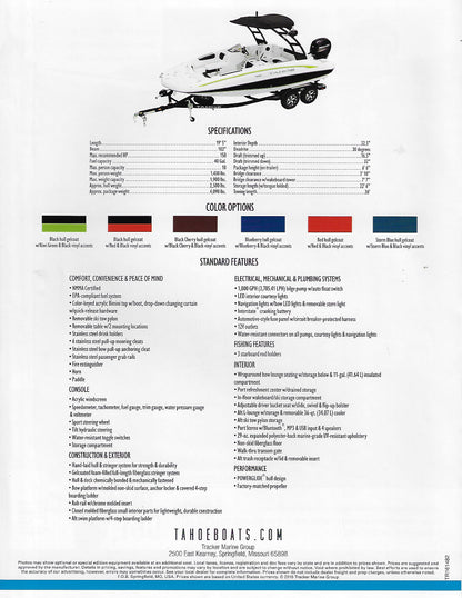 Tahoe 1950 Deck Boat Brochure