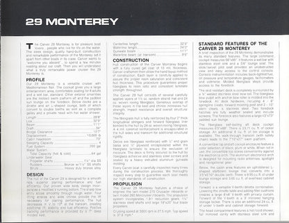 Carver 29 Monterey Brochure