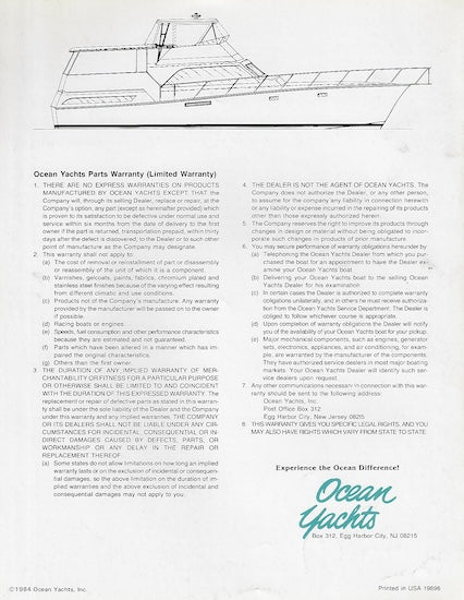 Ocean 55 Sunliner Specification Brochure
